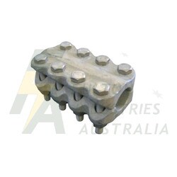 Aluminium straight connector for tubular busbars